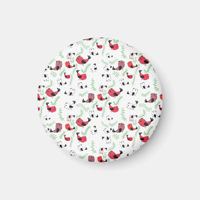 Schönes vogelthematisches Geschenk, gemustertes Ma Magnet (Vorne)