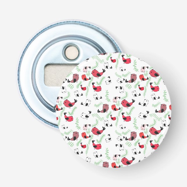 Schönes vogelthematisiertes Geschenk, gemustertes  Flaschenöffner (Vorderseite)