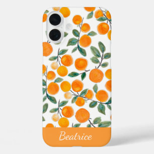 Schönes Wasserfarben-Orangen-Zitrus-Personalisiert iPhone 16 Plus Hülle