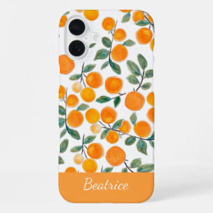 Schönes Wasserfarben-Orangen-Zitrus-Personalisiert iPhone 16 Plus Hülle