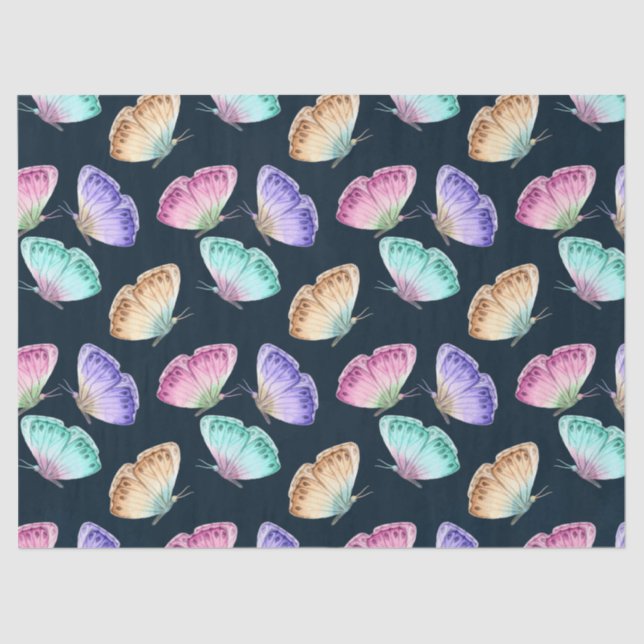 Schönes Watercolor Butterfly-Muster Seidenpapier (Vorderseite)