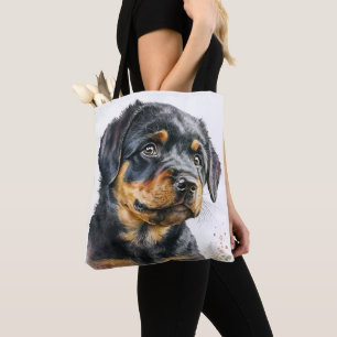 SCHÖNES WATERCOLOR ROTTWEILER PUPPENHUND