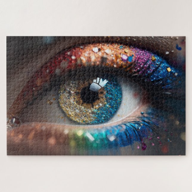 schönes weibliches Auge mit Make-up Puzzle (Horizontal)