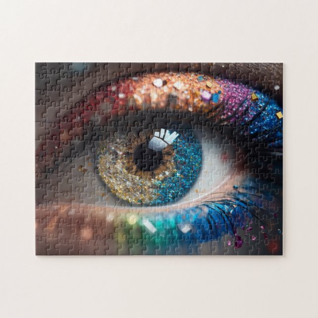schönes weibliches Auge mit Make-up Puzzle (Horizontal)
