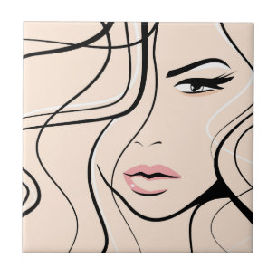 Schönes weibliches Gesicht Fliese