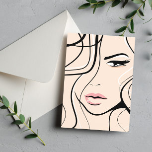 Schönes weibliches Gesicht Postkarte