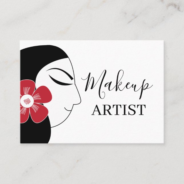 Schönes weibliches Makeup Visitenkarte (Vorderseite)