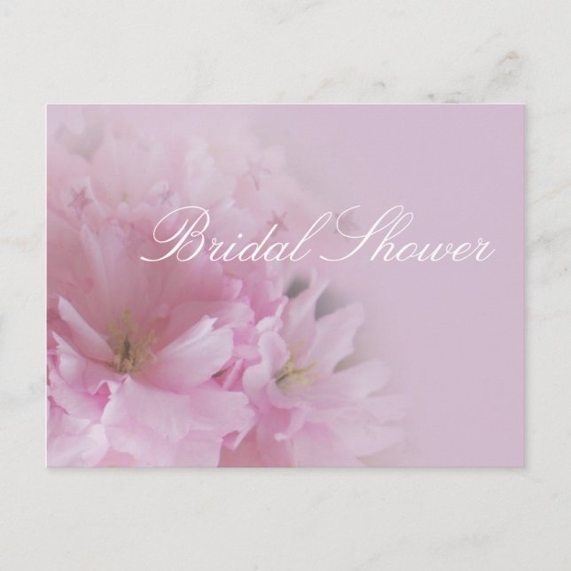 Schönes, weiches Rosa Kirschblüten Brautparty Einladungspostkarte (Vorderseite)