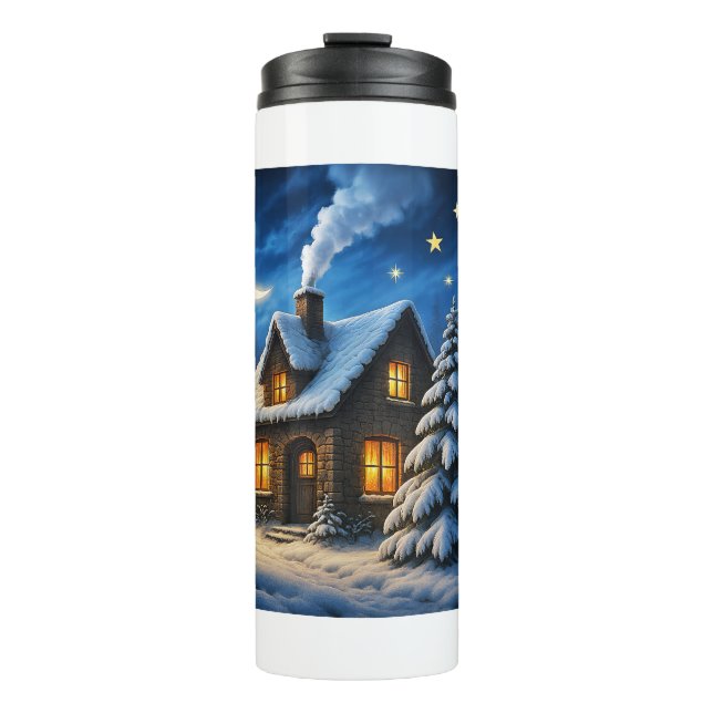 Schönes Weihnachten Thermosbecher (Vorderseite)