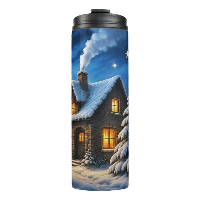 Schönes Weihnachten Thermosbecher (Vorderseite)