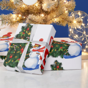 Schönes Weihnachts- und Schneemann-Muster Geschenkpapier