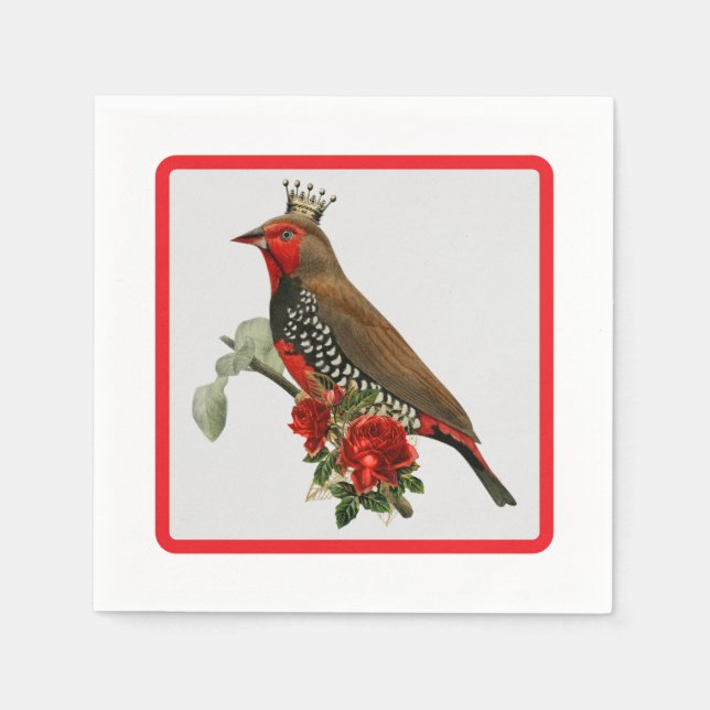 Schönes Weihnachtsbird-Party Napkins Serviette (Vorderseite)