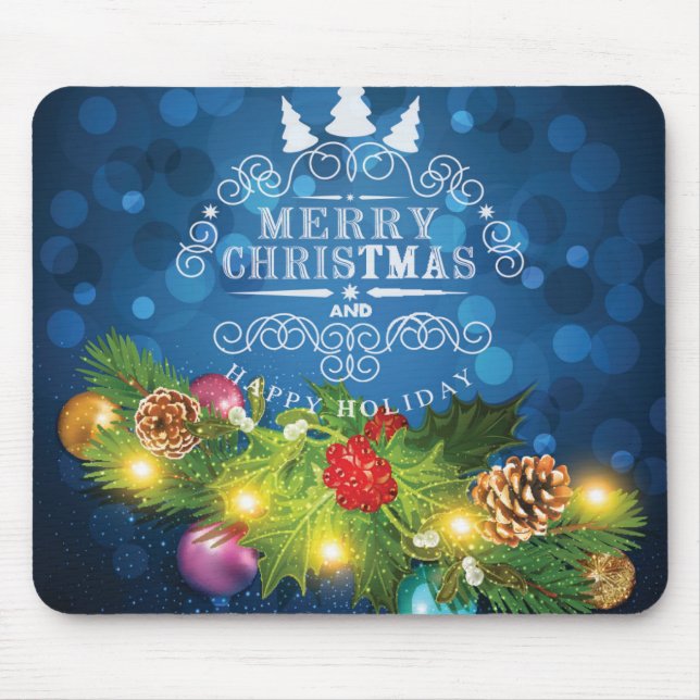 Schönes Weihnachtsdesign mit Schneefälle Mousepad (Vorne)