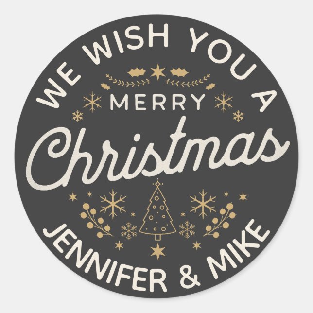 Schönes Weihnachtsdesign Runder Aufkleber (Vorderseite)