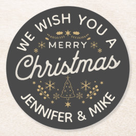 Schönes Weihnachtsdesign Runder Pappuntersetzer