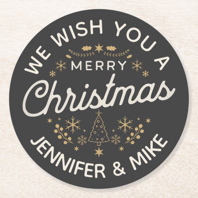 Schönes Weihnachtsdesign Runder Pappuntersetzer (Vorderseite)