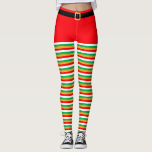 Schönes Weihnachtself gestreift Leggings