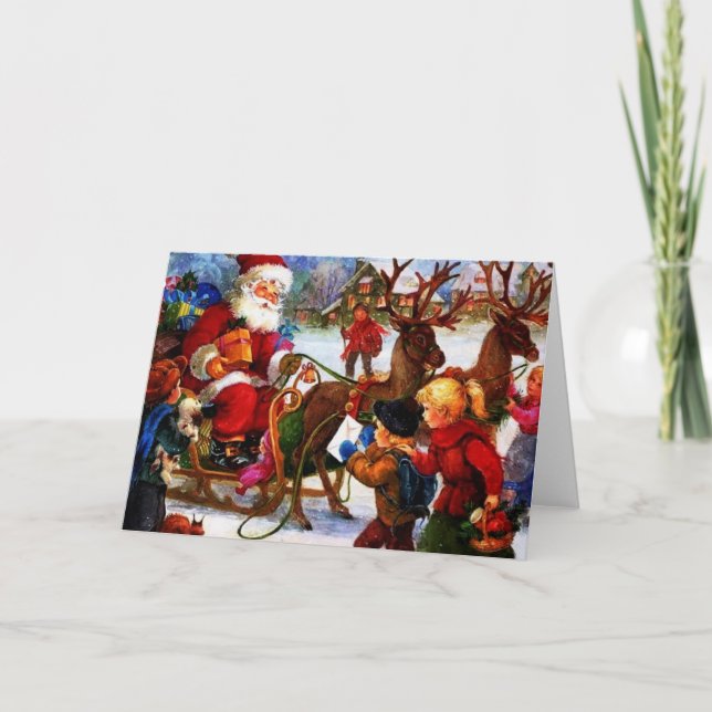 Schönes Weihnachtsgemälde Feiertagskarte (Vorderseite)