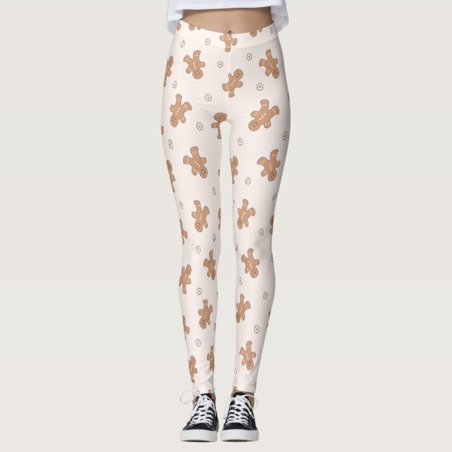 Schönes Weihnachtsgingerbrot Muster Leggings (Vorderseite)