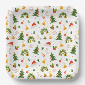Schönes Weihnachtsmuster Pappteller