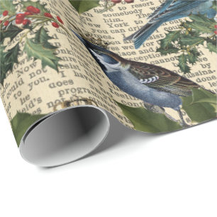 Schönes Weihnachtsvogelmuster Geschenkpapier