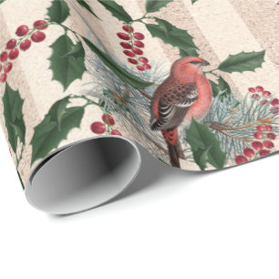 Schönes Weihnachtsvogelmuster Geschenkpapier