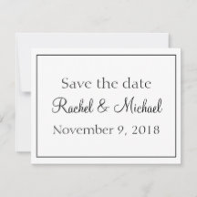 Schönes Weiß und Schwarz Save the Date