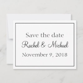 Schönes Weiß und Schwarz Save the Date