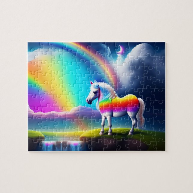 Schönes Weiße Pferd Puzzle (Horizontal)
