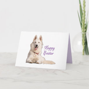 Schönes weißes deutsches Schäferhund Happy Oaster  Karte