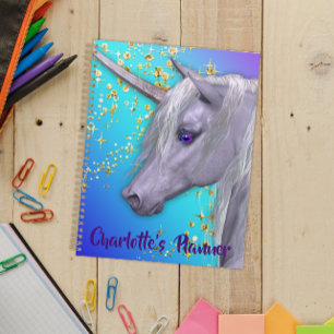 Schönes Weißes Einhorn Personalisiert Planer