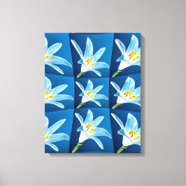 Schönes weißes Lilienmuster Leinwanddruck