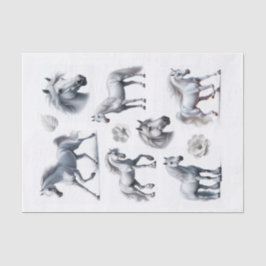 Schönes Weißes Pferd Fussy Cuts Art Seidenpapier