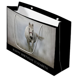 Schönes weißes Pferd Große Geschenktasche Geschenktüte