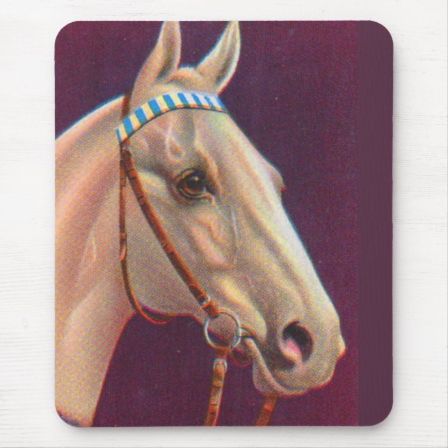 schönes weißes Pferd Mousepad (Vorne)