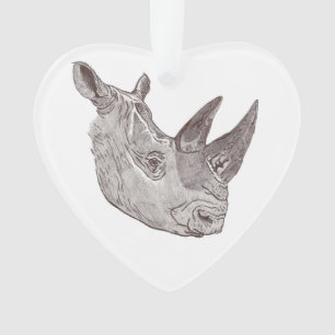 Schönes weißes Rhinoceros-Portrait  Ornament