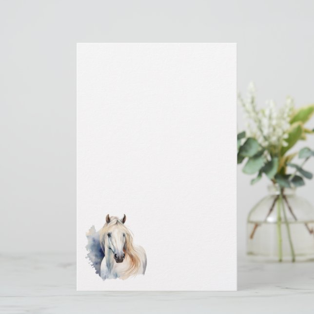 Schönes weißes Stallion Stationery Briefpapier (Stehend Vorderseite)