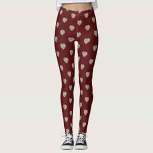 Schönes weißes und goldenes Marmorherz Leggings