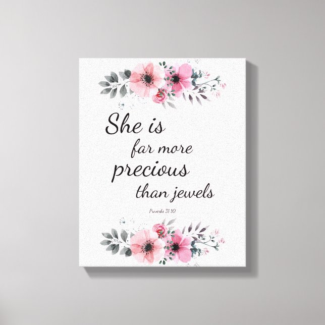 Schönes Wertvolles Bibelverse Inspiriert Leinwanddruck (Vorderseite)