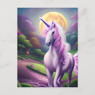 Schönes Whimsical Unicorn Pferd Postkarte