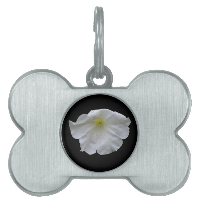 Schönes White Petunia Pet Tag Tiermarke (Vorderseite)