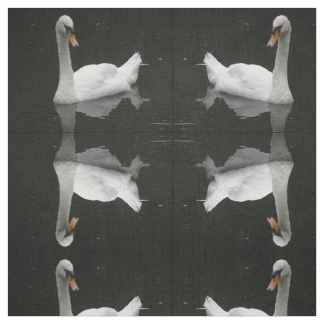 Schönes White Swan Gemustertes Tiergewebe Stoff (Muster)