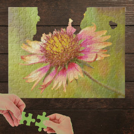 Schönes Wildblume mit Feuerrädern Art Puzzle