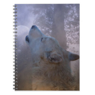 Schönes Wolf- und Moon-Notebook Notizblock