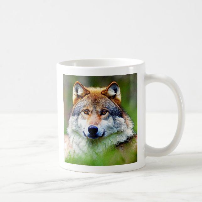 Schönes Wolfskopfbild Kaffeetasse (Rechts)