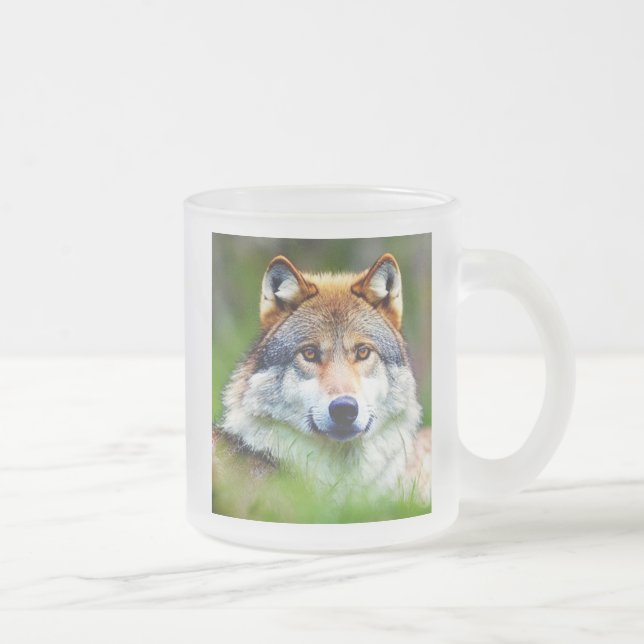 Schönes Wolfskopfbild Mattglastasse (Rechts)