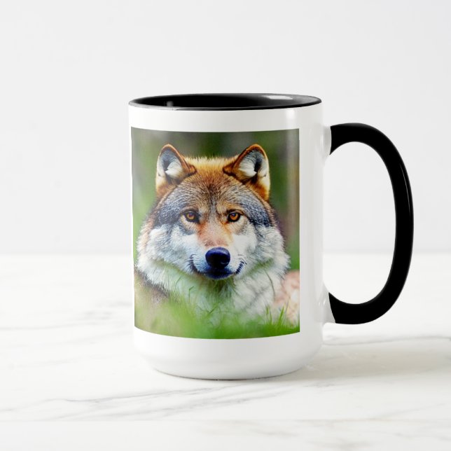 Schönes Wolfskopfbild Tasse (Rechts)