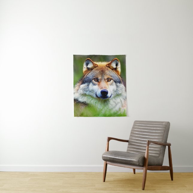 Schönes Wolfskopfbild Wandteppich (Beispiel)