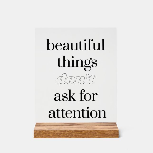 Schönes Zeug Acrylschild (Vorderseite)