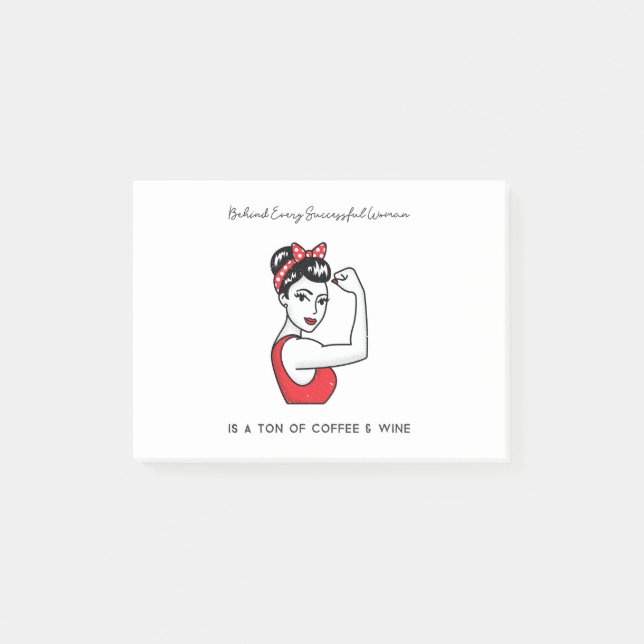 Schönes Zitat hinter jeder erfolgreichen Frau ist  Post-it Klebezettel (Vorderseite)